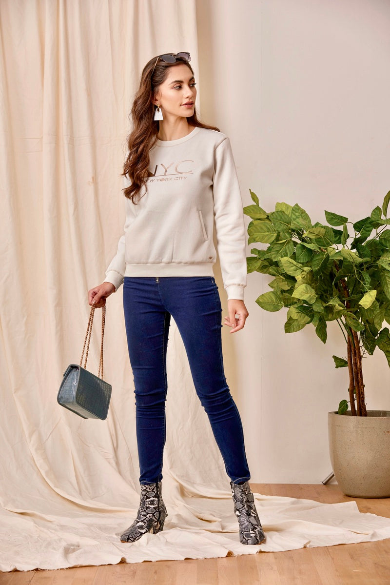 Off White NYC HD Print Sweat Shirt