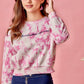 Pink Tie Dye Anti Fit Crop Sweat Shirt
