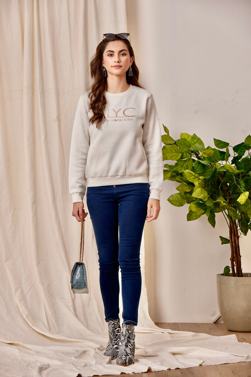 Off White NYC HD Print Sweat Shirt