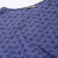 Navy Cotton Chicken Fabric Top With Smoking Waist Band & Sleeves