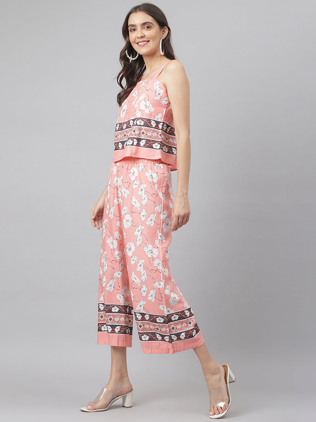 Peach Co-Ordinate Set With Back Elasticated Upper For The Perfect Fit