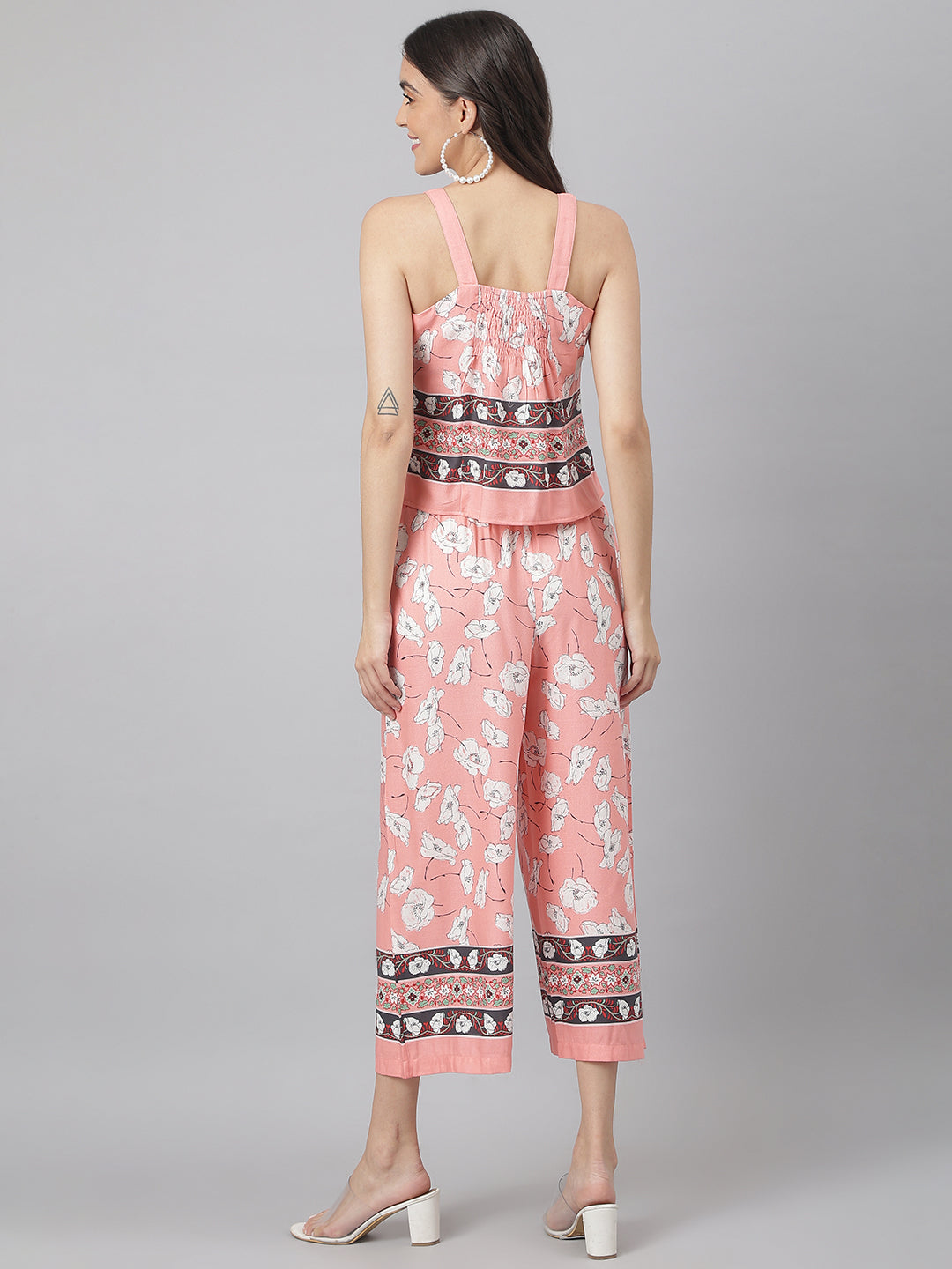 Peach Co-Ordinate Set With Back Elasticated Upper For The Perfect Fit