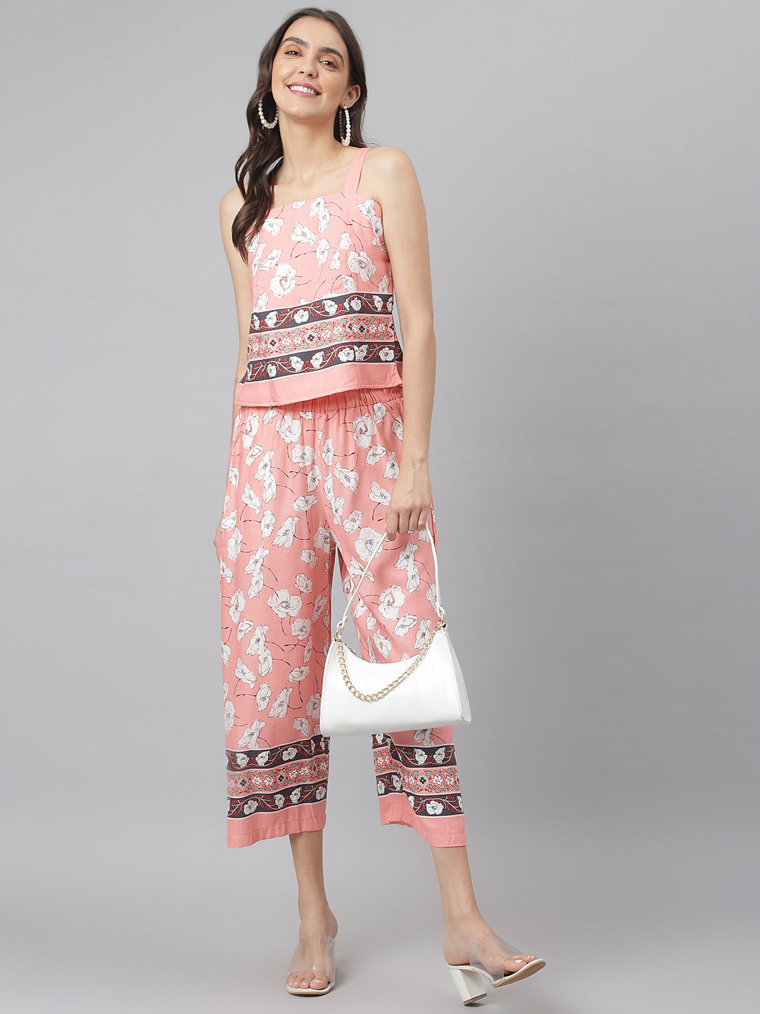 Peach Co-Ordinate Set With Back Elasticated Upper For The Perfect Fit