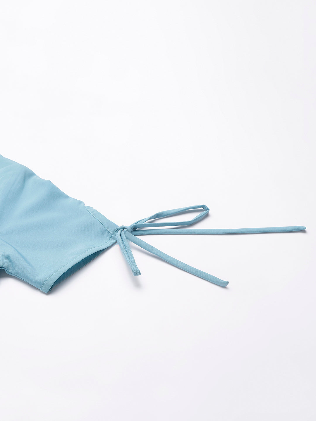 Aqua Round Neck Embroidered Peplum Co-ordinate Set