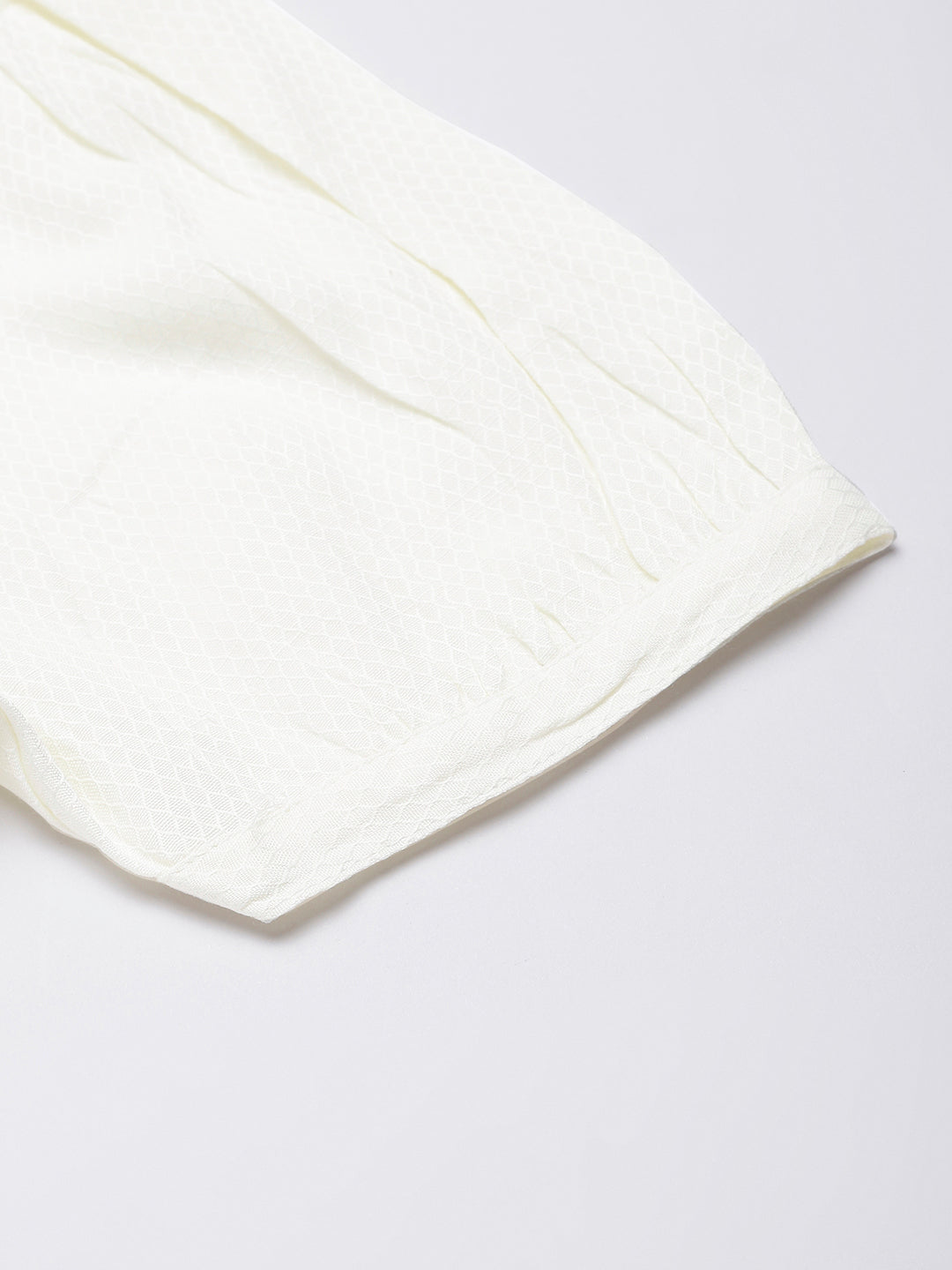 Off White Collared Embroidered Buttoned Shirt (Top)