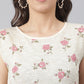 Round Neck Poly Blend Floral Printed Knitted Top