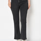 Grey Bell Bottomed Stretch Fabric Track Pant With Zipper Pockets
