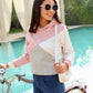 31616 - Pink Colour Blocked Crop Sweat Shirt