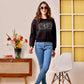 32606 - Black Studs Embellished Anti Fit Crop Sweat Shirt