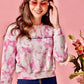 32605 - Pink Tie Dye Anti Fit Crop Sweat Shirt