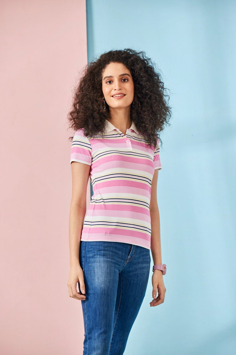 Striped Collar T-Shirt