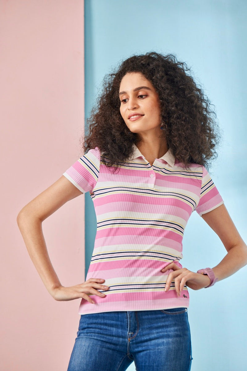 Striped Collar T-Shirt