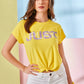 33130 - Gold Just Play Knotted Crop Top
