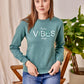 Green Print & Sequin Embroidered Sweat Shirt