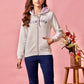 32731 - Grey Pink Multi Coloured Melange Hoodie Print Sweat Shirt