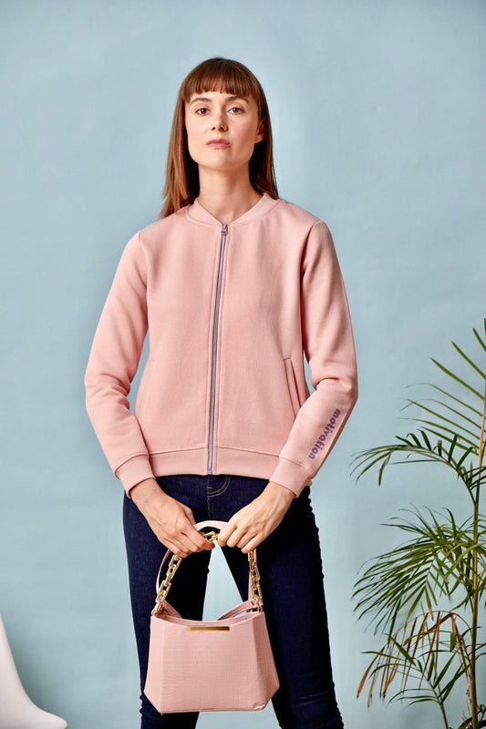 Pink Zipper Sweat Shirt