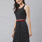 99421 - Black Round Neck Knitted Cotton Dress