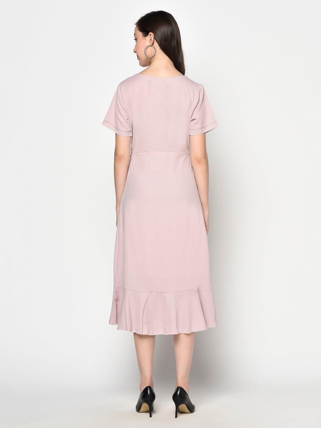 Onion V Neck Formal Woven Dress