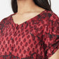 Red Round Neck Knotted Shirt