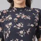 Navy Floral Rayon Fabric Top
