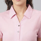 32163 - Pink V Neck Two Button Collared Top