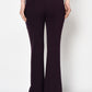 2094500 - Purple Bell Bottomed Stretch Fabric Track Pant With Zipper Pockets